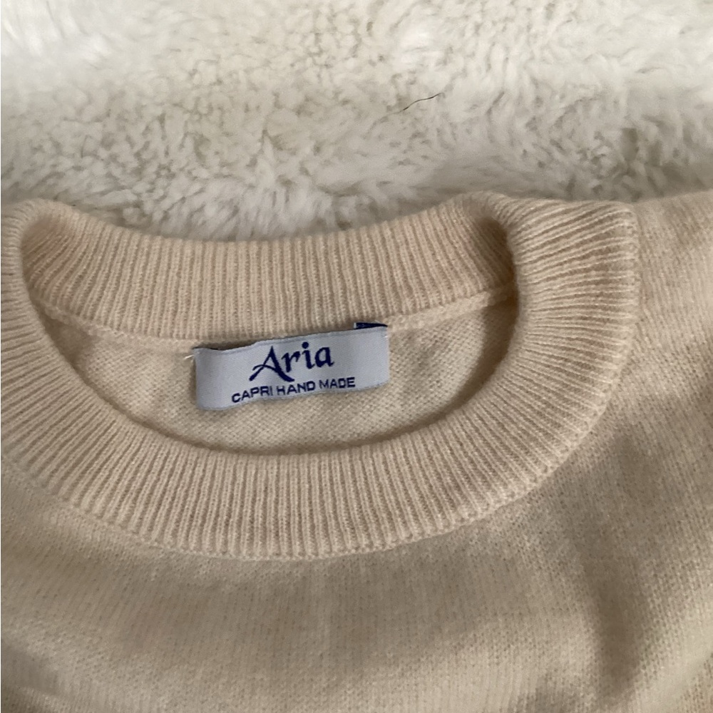 Aria Soft Cream Crewneck Sweater
